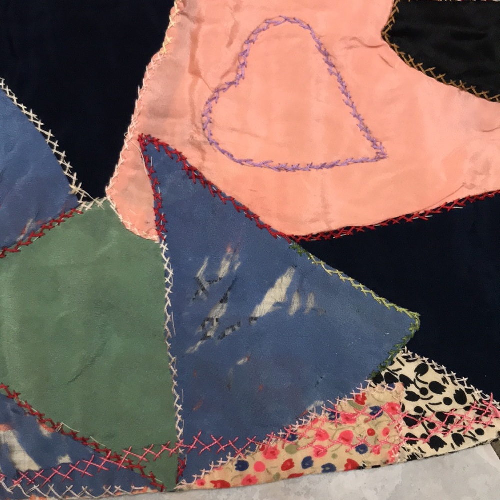 Vintage 🪡🧵 ❤️ 🪡🧵crazy quilt - Picture 6 of 12